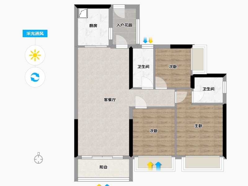 四川省-乐山市-滨江府-88.00-户型库-采光通风