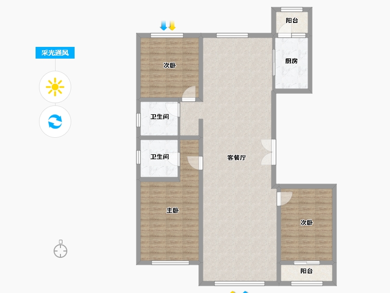 内蒙古自治区-乌兰察布市-天诚云中郡-123.31-户型库-采光通风