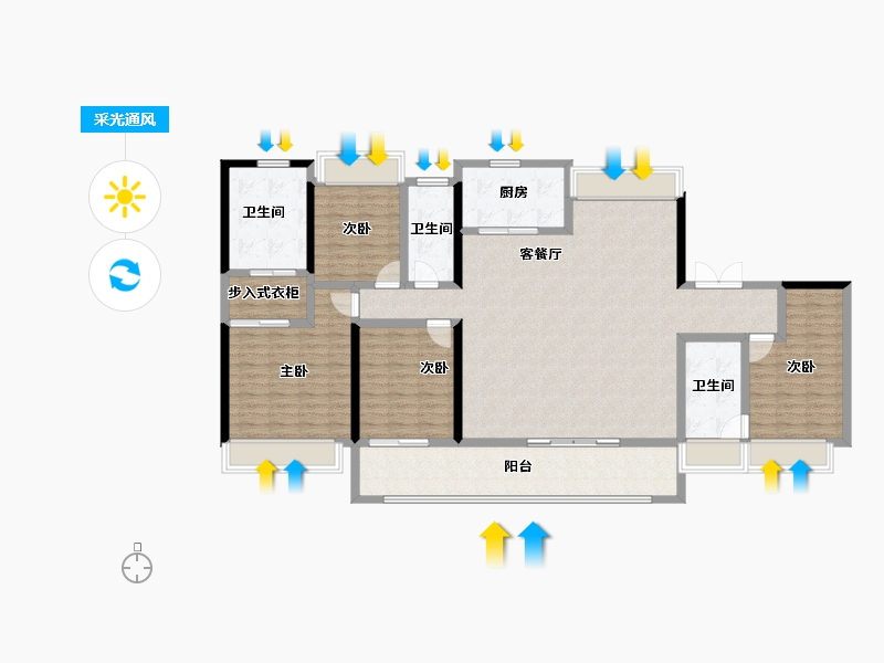 江苏省-南京市-颐和源璟-151.84-户型库-采光通风