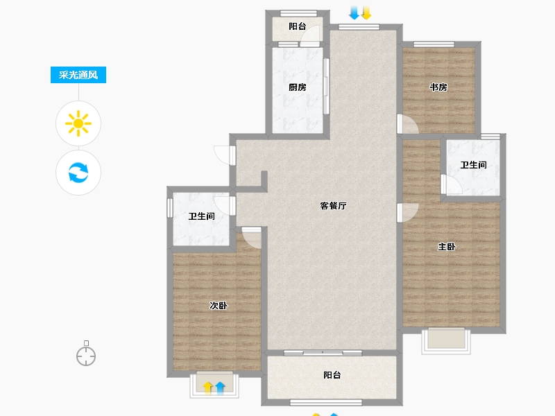 内蒙古自治区-乌兰察布市-兴泰·锦绣华城二期-142.65-户型库-采光通风