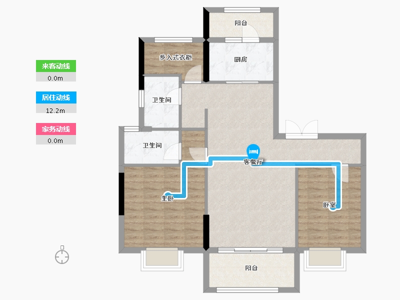 浙江省-湖州市-碧桂园黄金时代-92.00-户型库-动静线