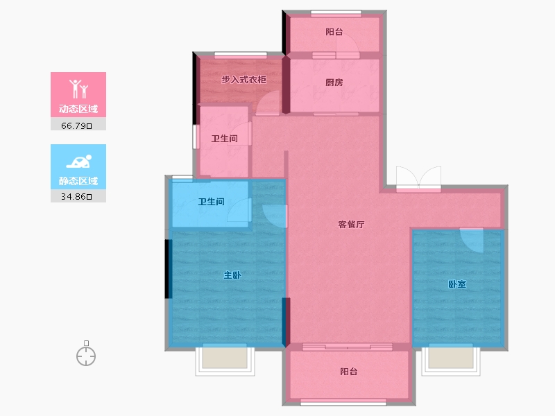 浙江省-湖州市-碧桂园黄金时代-92.00-户型库-动静分区