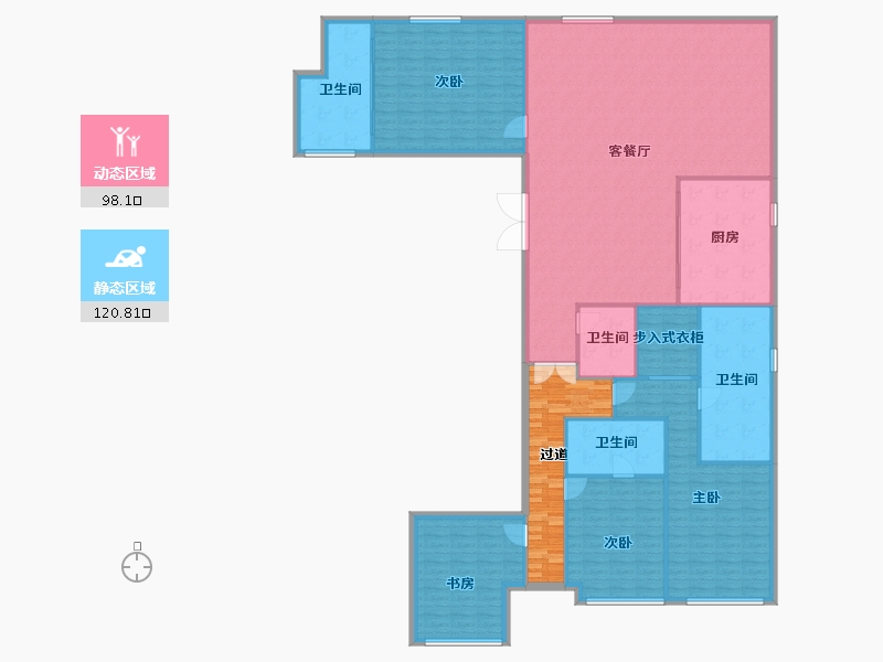 辽宁省-大连市-大连恒大时代峯汇-217.03-户型库-动静分区