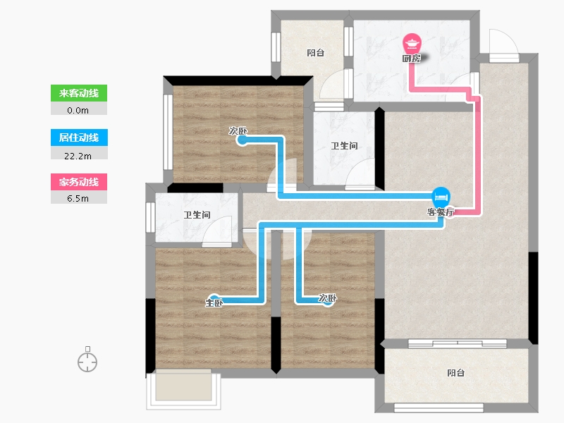 四川省-南充市-天合丽景君悦府-80.17-户型库-动静线