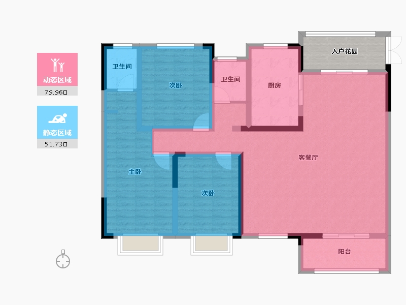 河南省-信阳市-信合史河春天-125.63-户型库-动静分区