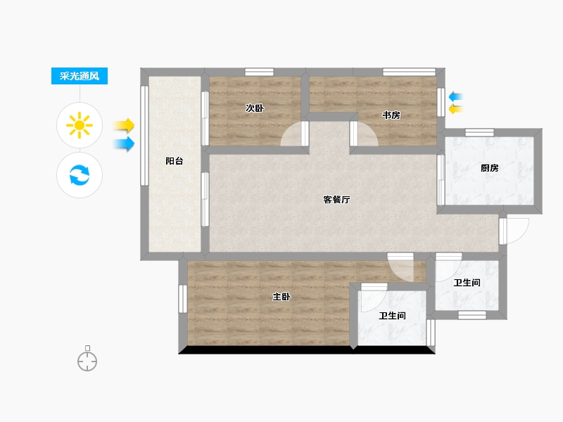 福建省-南平市-中桥名都-72.14-户型库-采光通风