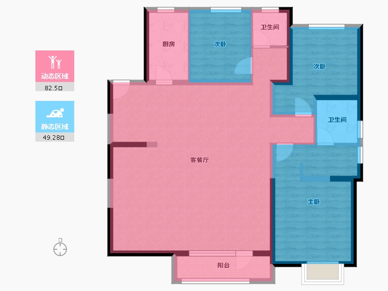 河北省-唐山市-六合骏府-118.70-户型库-动静分区