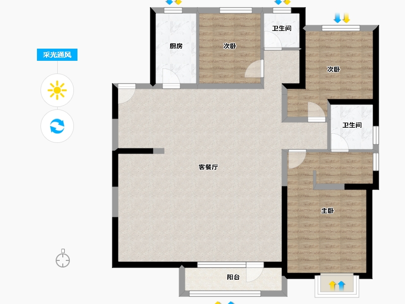 河北省-唐山市-六合骏府-118.70-户型库-采光通风