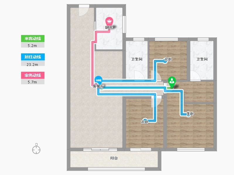 河北省-唐山市-熙湖九里-99.46-户型库-动静线