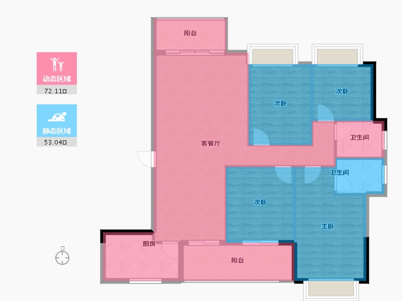 福建省-南平市-新城中心·澜庭-114.87-户型库-动静分区