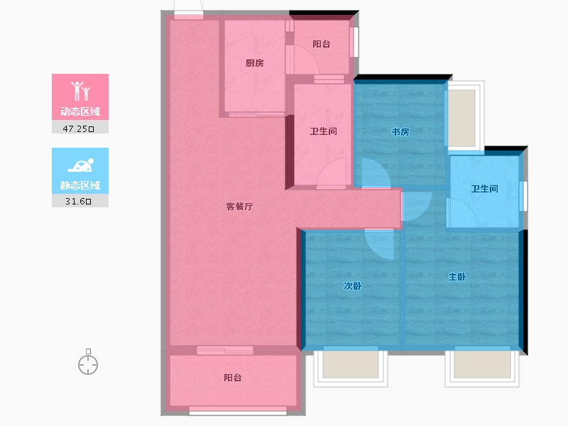 福建省-南平市-鑫盛富贵名门-69.96-户型库-动静分区