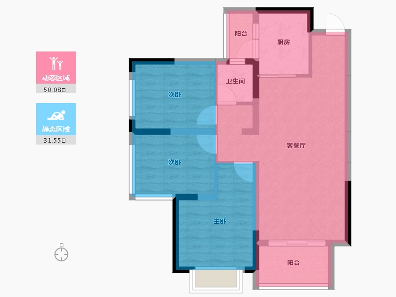 山东省-济南市-昌建·君悦府-72.47-户型库-动静分区