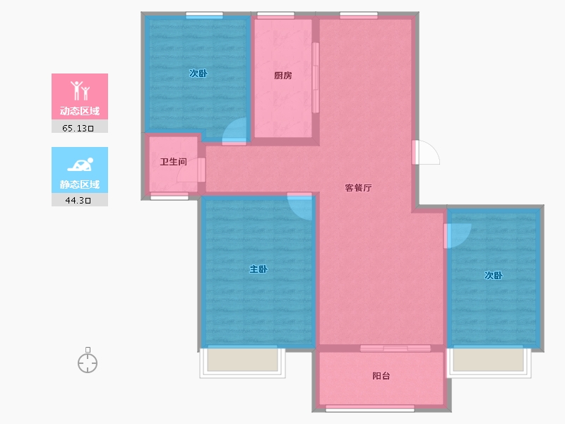 陕西省-安康市-坝河新城-97.96-户型库-动静分区