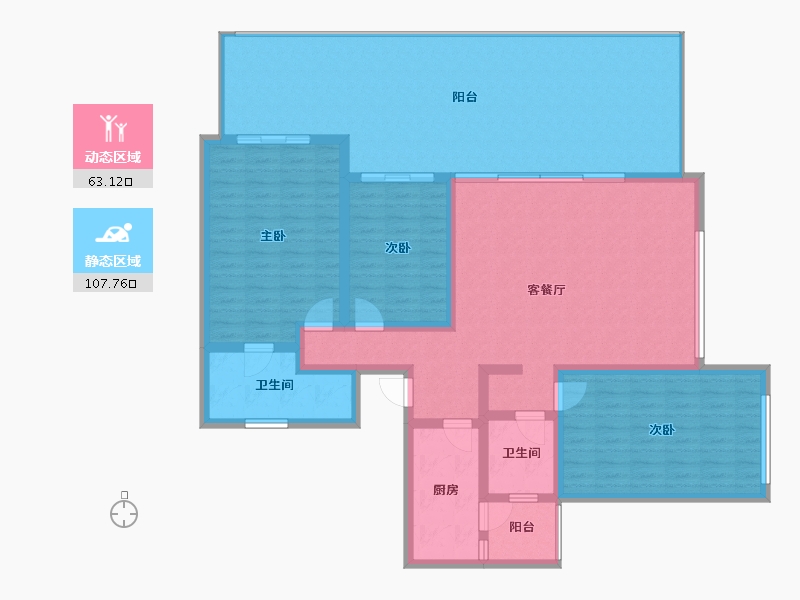 云南省-保山市-翰樘城逸府-156.39-户型库-动静分区