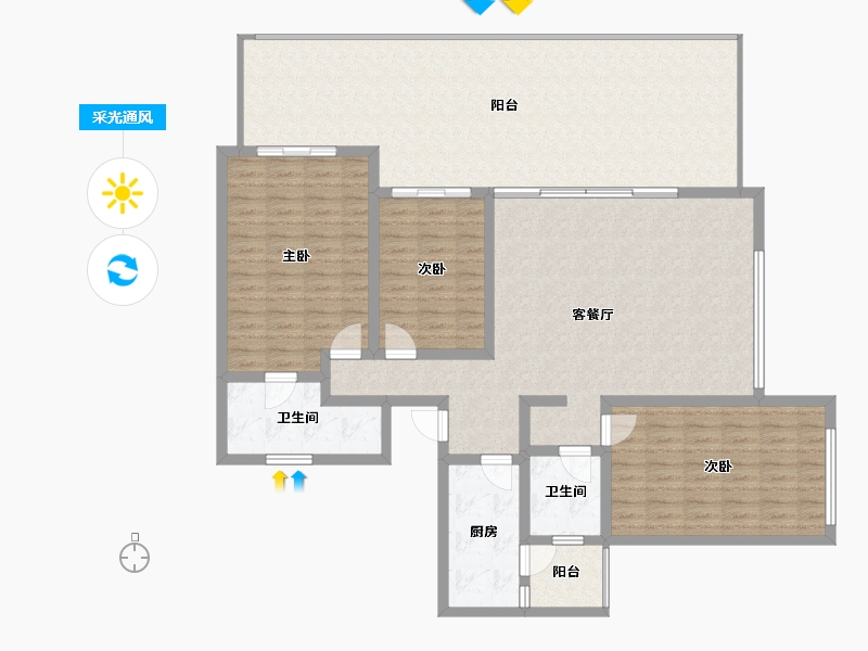 云南省-保山市-翰樘城逸府-156.39-户型库-采光通风