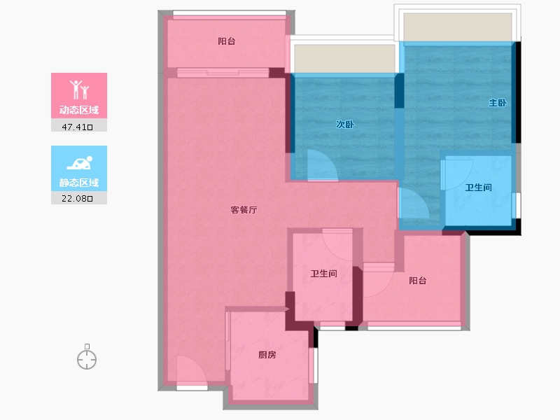 广东省-佛山市-信业汇景台-60.95-户型库-动静分区