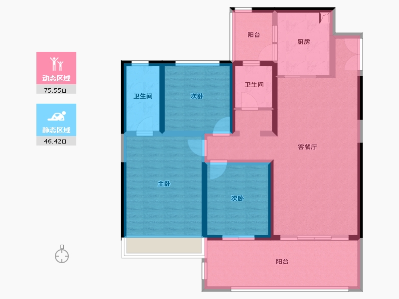 云南省-红河哈尼族彝族自治州-缙颐·云间阙府-108.71-户型库-动静分区