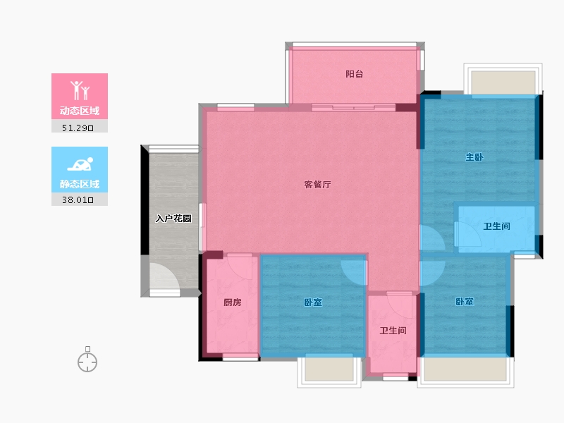 广东省-中山市-裕港豪庭-88.16-户型库-动静分区