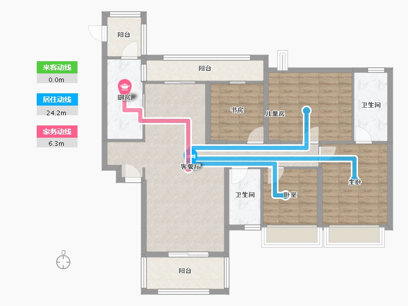 湖南省-衡阳市-印象春天-108.52-户型库-动静线