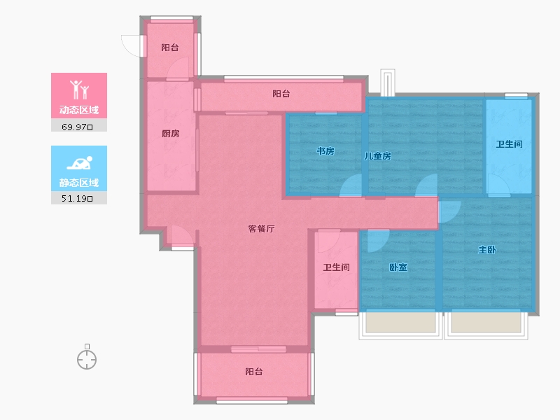 湖南省-衡阳市-印象春天-108.52-户型库-动静分区