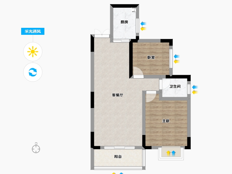 湖南省-怀化市-溆浦城北壹号-62.52-户型库-采光通风