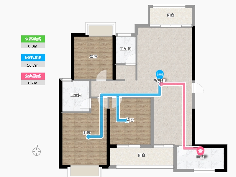 福建省-南平市-新城中心·澜庭-103.77-户型库-动静线