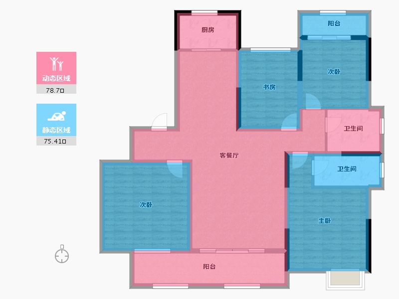 江西省-九江市-宇龙湖畔花园-138.55-户型库-动静分区