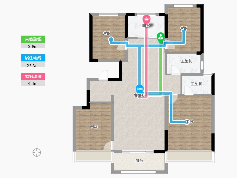 河南省-信阳市-华府书香苑五期-115.05-户型库-动静线