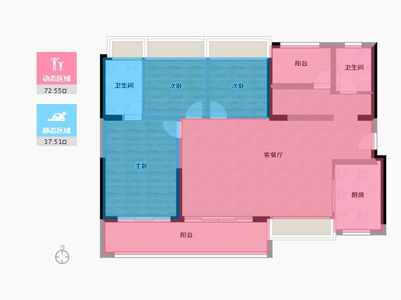 广东省-佛山市-龙光天誉-99.00-户型库-动静分区