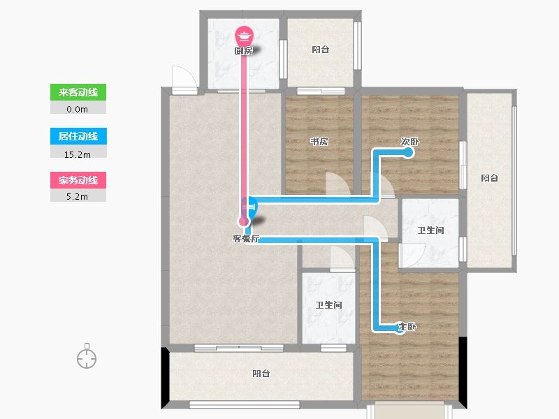 湖南省-郴州市-裕泰铭都-98.70-户型库-动静线