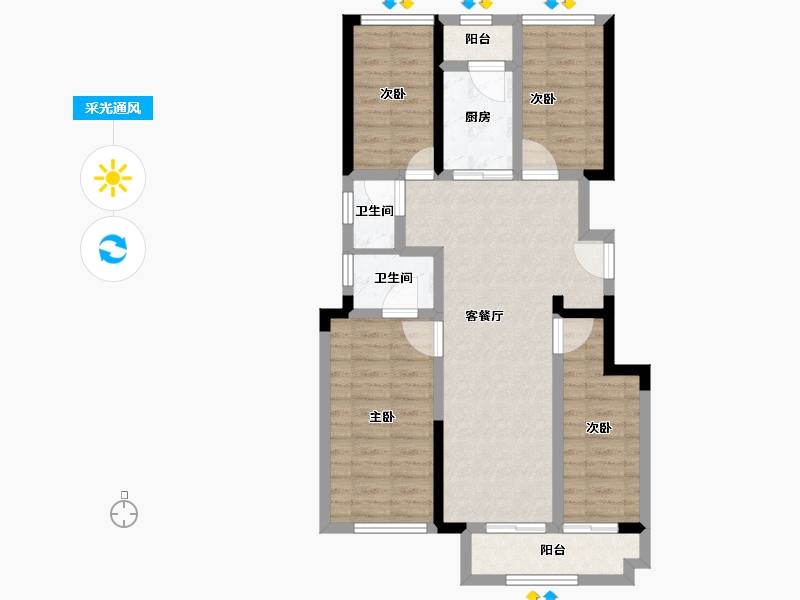 北京-北京市-金地·璟宸-81.95-户型库-采光通风