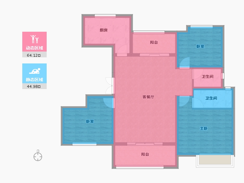 安徽省-六安市-兴茂悠然南山-97.66-户型库-动静分区