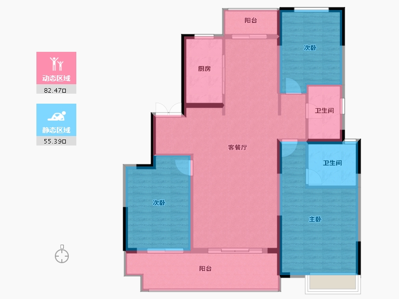 河南省-信阳市-东方今典印象湖山-125.83-户型库-动静分区