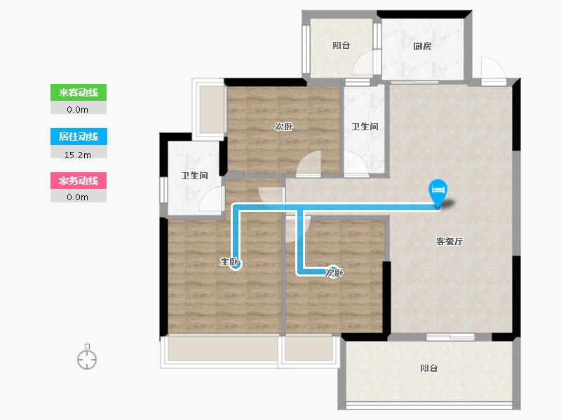 湖南省-衡阳市-利安雅颂居-94.80-户型库-动静线