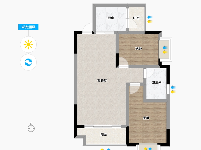 贵州省-六盘水市-徳坞利民小区-67.17-户型库-采光通风