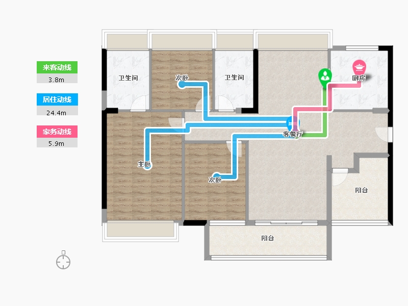 广东省-佛山市-信业汇景台-130.95-户型库-动静线