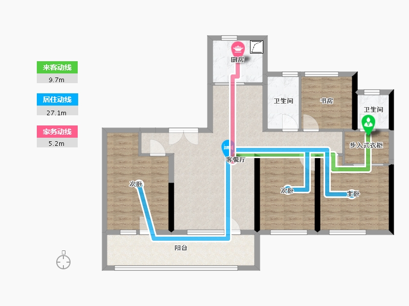 江苏省-南京市-金基望樾府-105.00-户型库-动静线