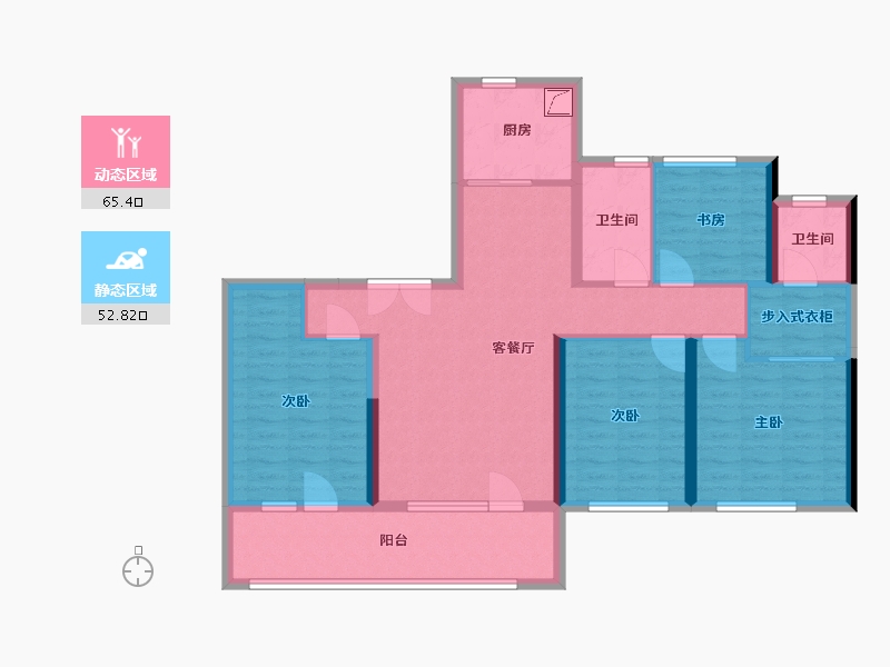 江苏省-南京市-金基望樾府-105.00-户型库-动静分区