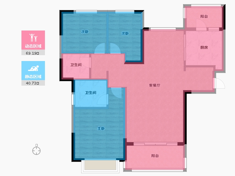 浙江省-湖州市-湖州恒大珺睿府-99.21-户型库-动静分区