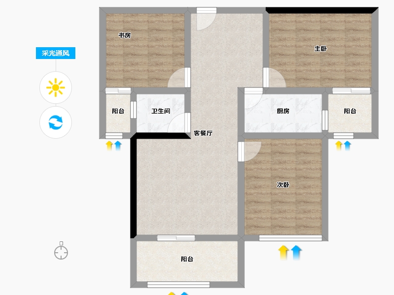 福建省-南平市-邵武宏林·世纪城-80.86-户型库-采光通风