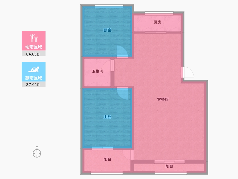 山东省-潍坊市-青云瑞景园.-82.59-户型库-动静分区