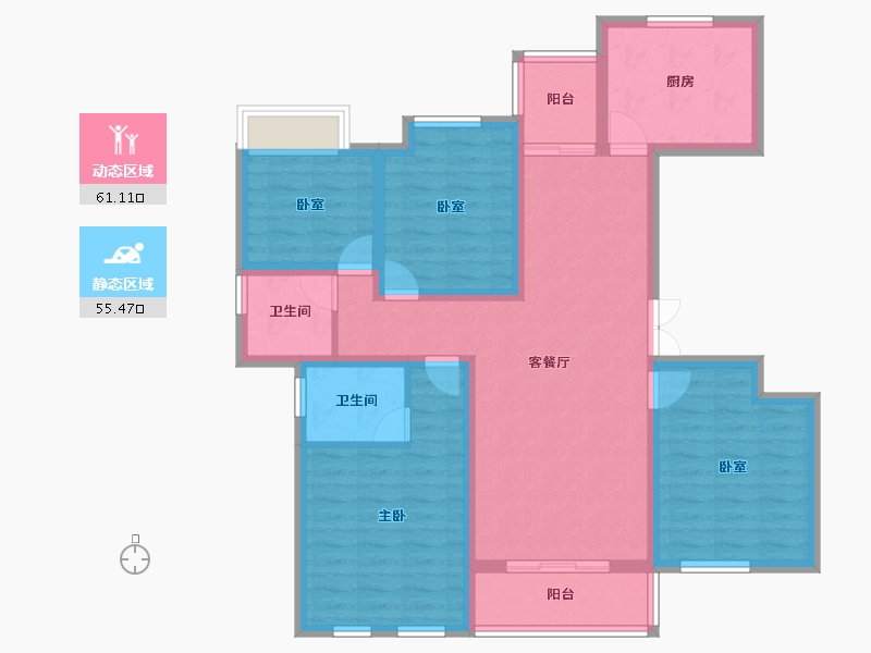 安徽省-六安市-兴茂悠然南山-103.31-户型库-动静分区