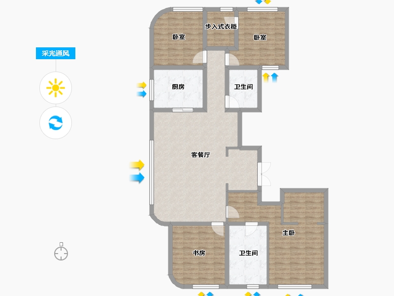 新疆维吾尔自治区-乌鲁木齐市-绿城百合留香苑-128.26-户型库-采光通风