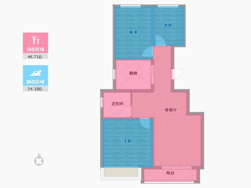 北京-北京市-万科霎庐-72.00-户型库-动静分区