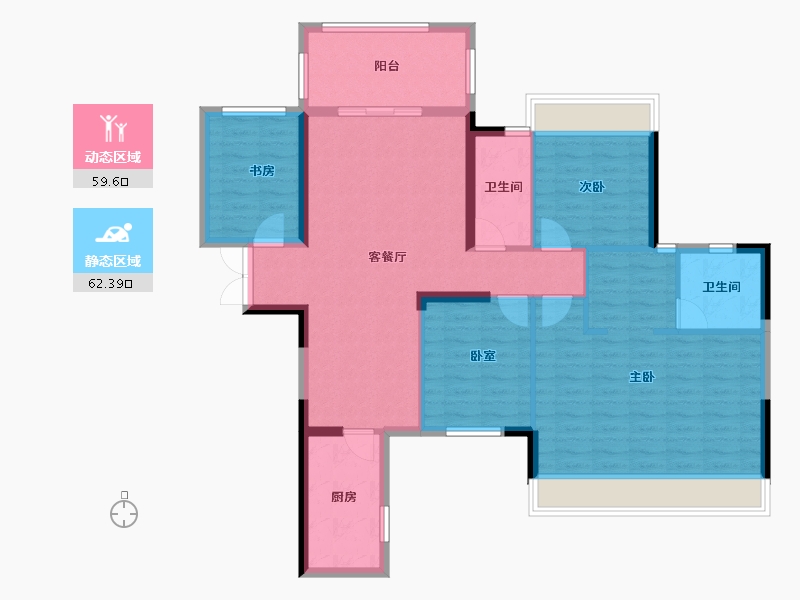 湖南省-衡阳市-利安雅颂居-110.12-户型库-动静分区