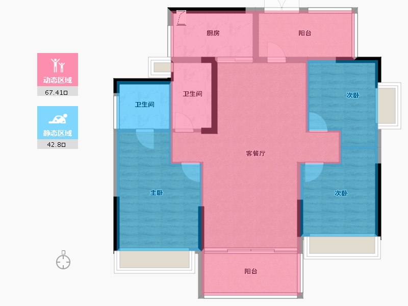 湖南省-郴州市-皇廷凤凰城-99.39-户型库-动静分区