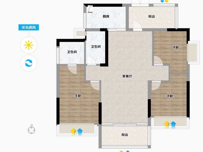 湖南省-郴州市-皇廷凤凰城-99.39-户型库-采光通风