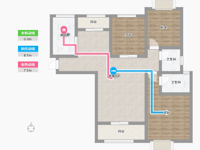 湖北省-荆州市-楚天家园-88.05-户型库-动静线