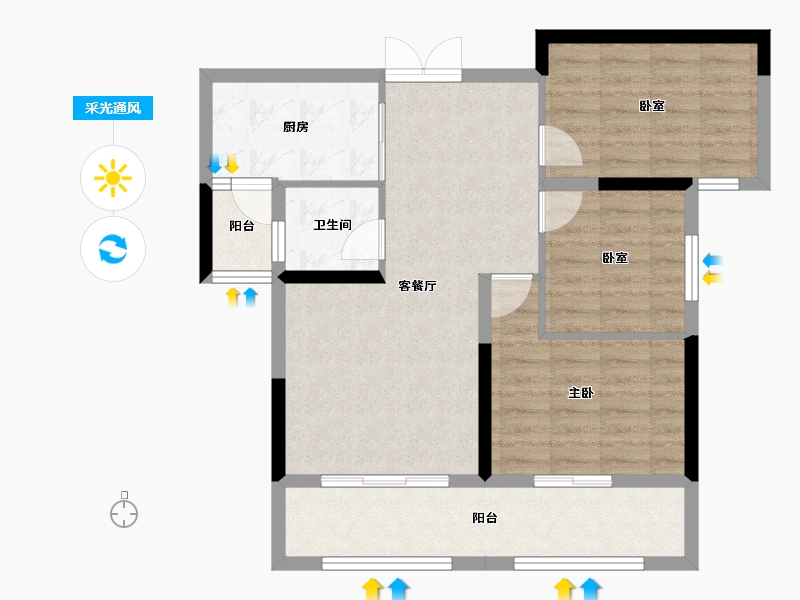 湖南省-衡阳市-俊景万和城-78.01-户型库-采光通风