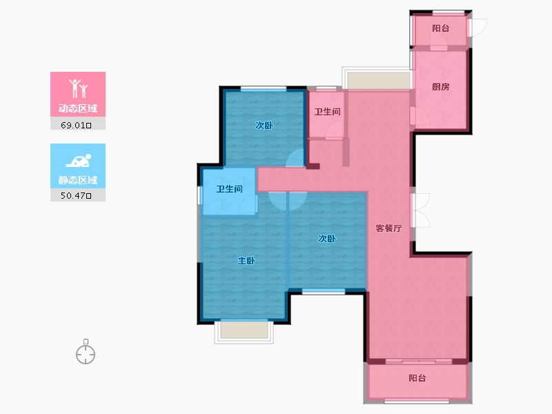 河南省-信阳市-日出东方卓悦-107.94-户型库-动静分区